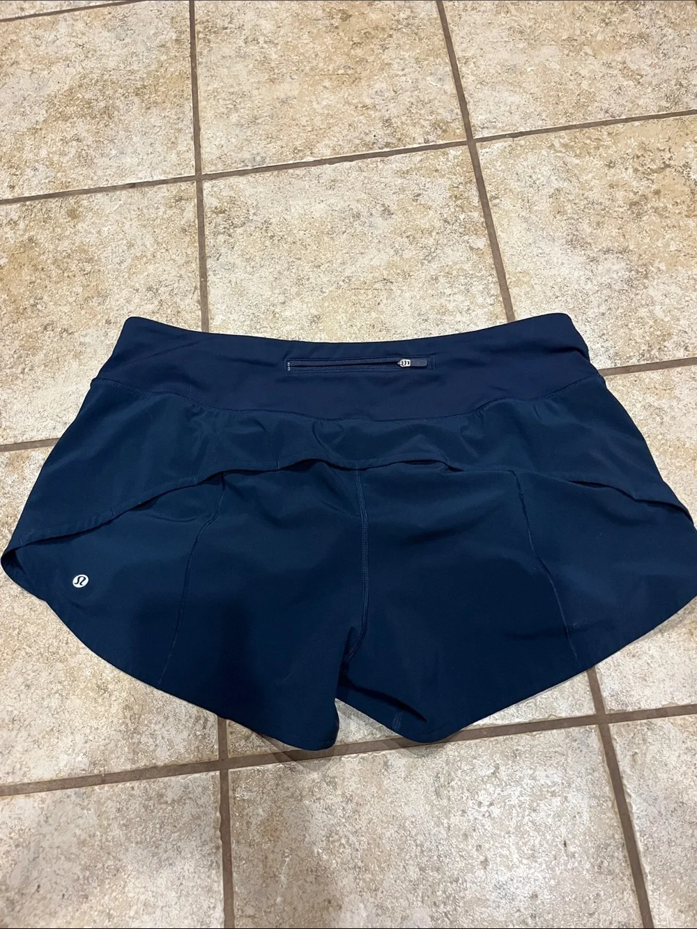 lululemon athletica Navy Athletic Running Shorts Speed Up 4 inch